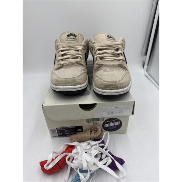 Size 8 - Nike Albino & Preto x Dunk SB Low Jiu-Jitsu bs945 - Picture 1 of 7